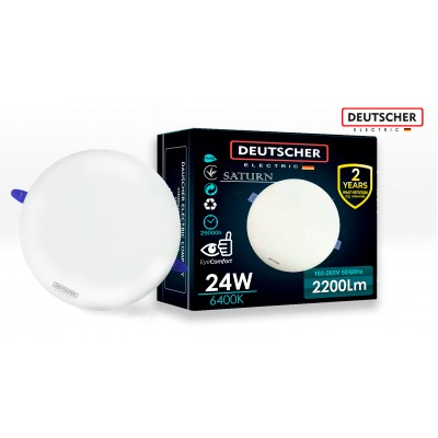 LED спот SATURN круглый с/у 24W 6400K (DEUTSCHER)